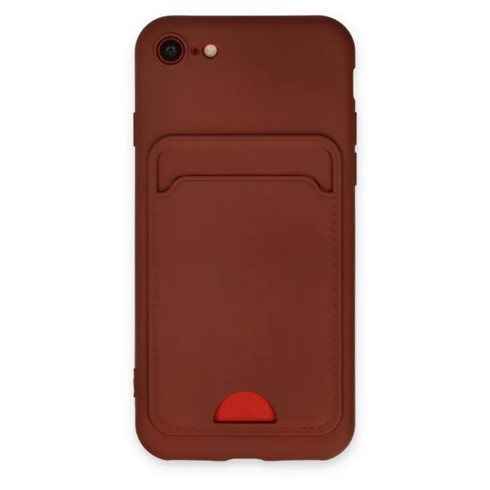 İphone 7 Kılıf Kelvin Kartvizitli Silikon - Bordo