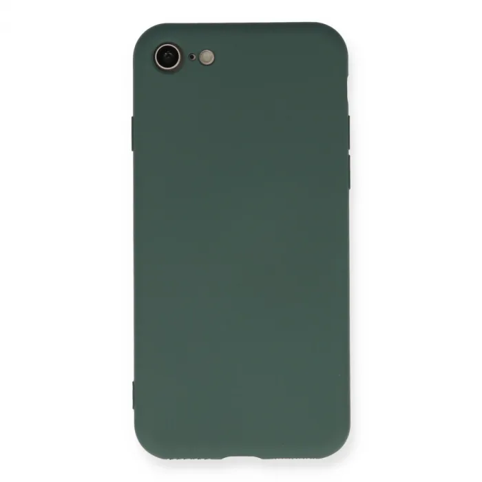 İphone 7 Kılıf Nano İçi Kadife Silikon - Koyu Yeşil