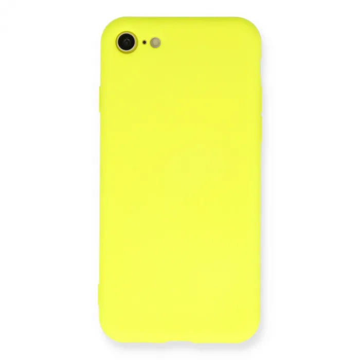 İphone 7 Kılıf Nano İçi Kadife Silikon - Sarı