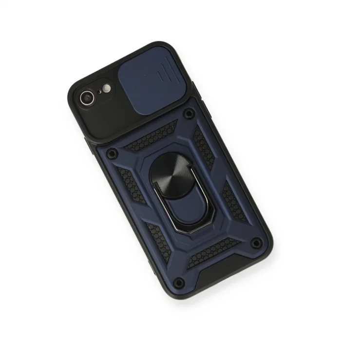 İphone 7 Kılıf Pars Lens Yüzüklü Silikon - Lacivert