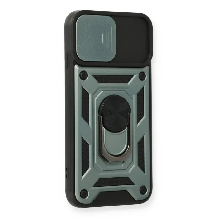 İphone 7 Kılıf Pars Lens Yüzüklü Silikon - Yeşil