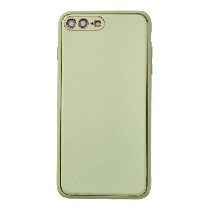 İphone 7 Plus Kılıf Coco Deri Silikon Kapak - Açık Yeşil