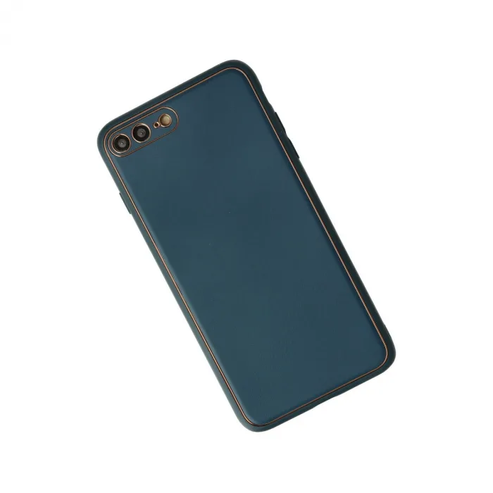 İphone 7 Plus Kılıf Coco Deri Silikon Kapak - Mavi
