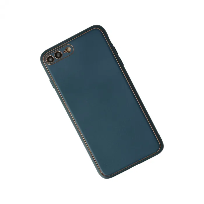 İphone 7 Plus Kılıf Coco Deri Silikon Kapak - Mavi