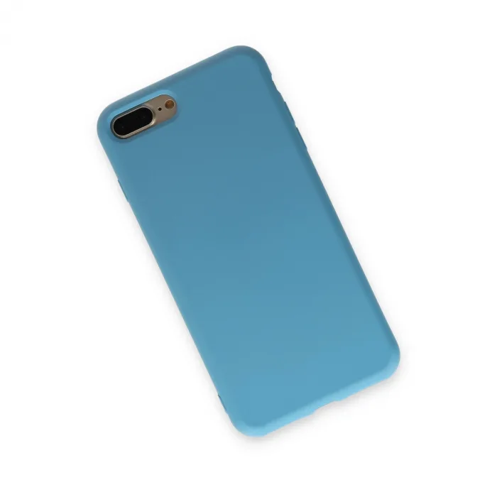 İphone 7 Plus Kılıf Nano İçi Kadife Silikon - Mavi