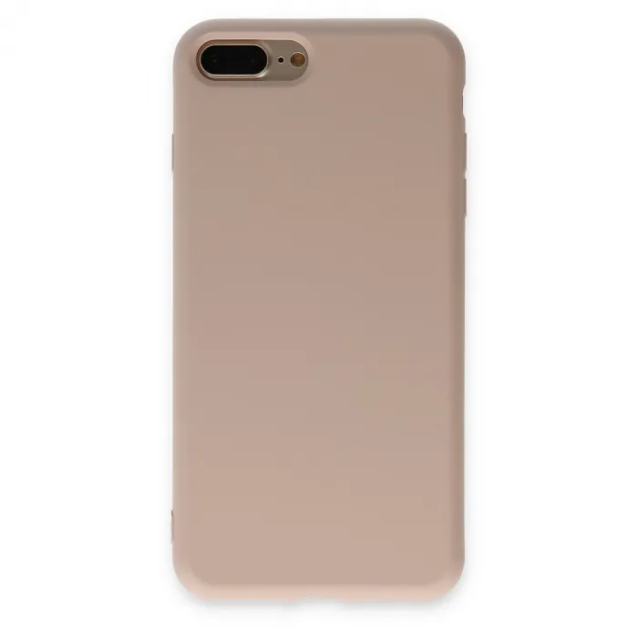 İphone 7 Plus Kılıf Nano İçi Kadife Silikon - Pudra
