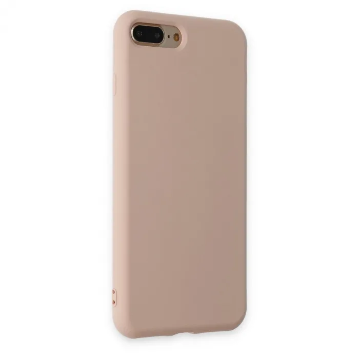 İphone 7 Plus Kılıf Nano İçi Kadife Silikon - Pudra