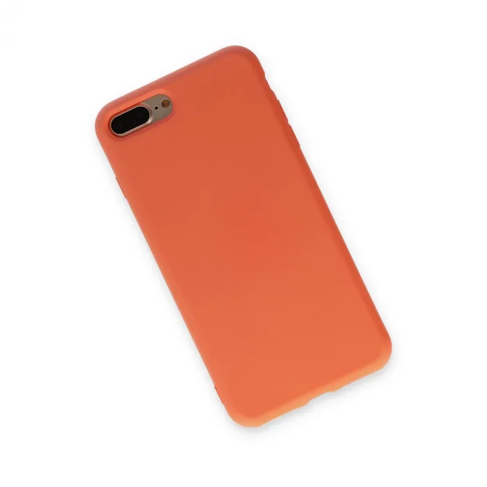 İphone 7 Plus Kılıf Nano İçi Kadife Silikon - Turuncu