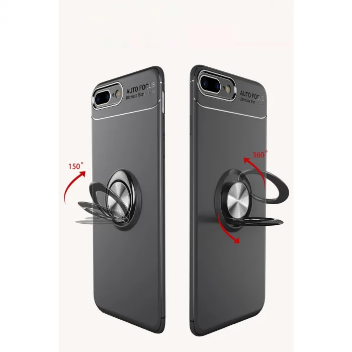 İphone 7 Plus Kılıf Range Yüzüklü Silikon - Kırmızı