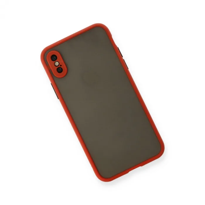İphone X Kılıf Montreal Silikon Kapak - Kırmızı