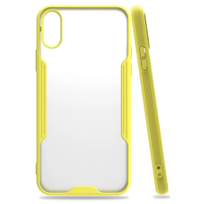 İphone X Kılıf Platin Silikon - Sarı