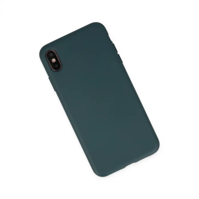 İphone Xs Max Kılıf Nano İçi Kadife Silikon - Koyu Yeşil
