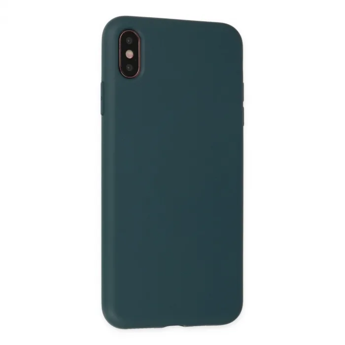 İphone Xs Max Kılıf Nano İçi Kadife Silikon - Koyu Yeşil