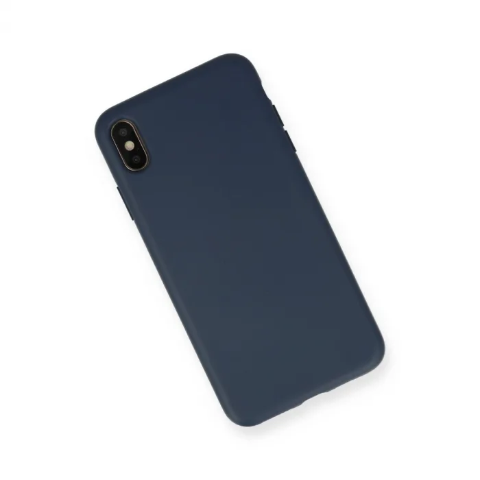 İphone Xs Max Kılıf Nano İçi Kadife Silikon - Lacivert