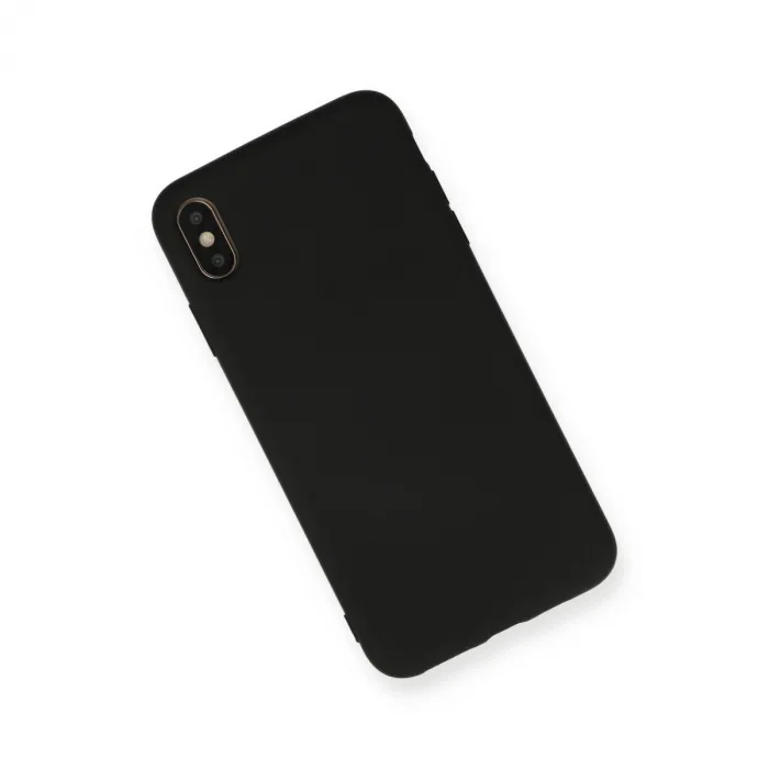 İphone Xs Max Kılıf Nano İçi Kadife Silikon - Siyah