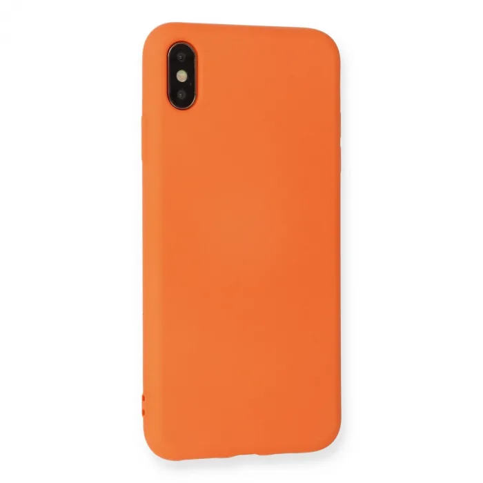İphone Xs Max Kılıf Nano İçi Kadife Silikon - Turuncu