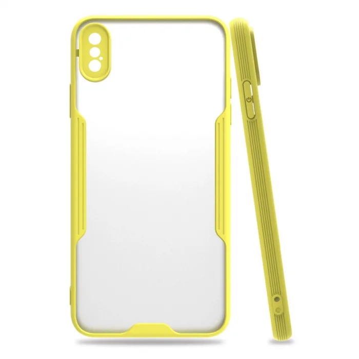 İphone Xs Max Kılıf Platin Silikon - Sarı