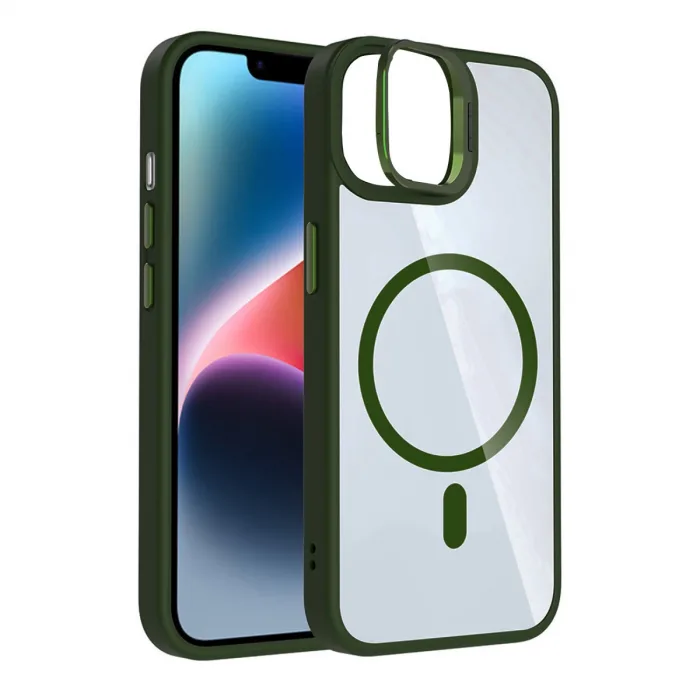 Joko Apple İphone 11 Remim Lensli Magsafe Standlı Kapak - Koyu Yeşil