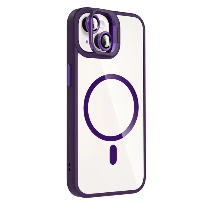 Joko Apple İphone 13 Remim Lensli Magsafe Standlı Kapak - Derin Mor