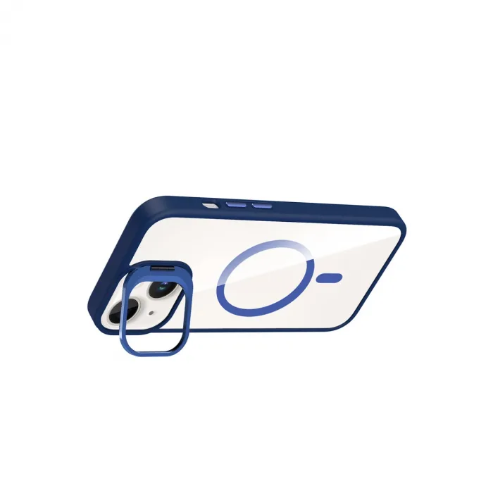 Joko Apple İphone 13 Remim Lensli Magsafe Standlı Kapak - Lacivert