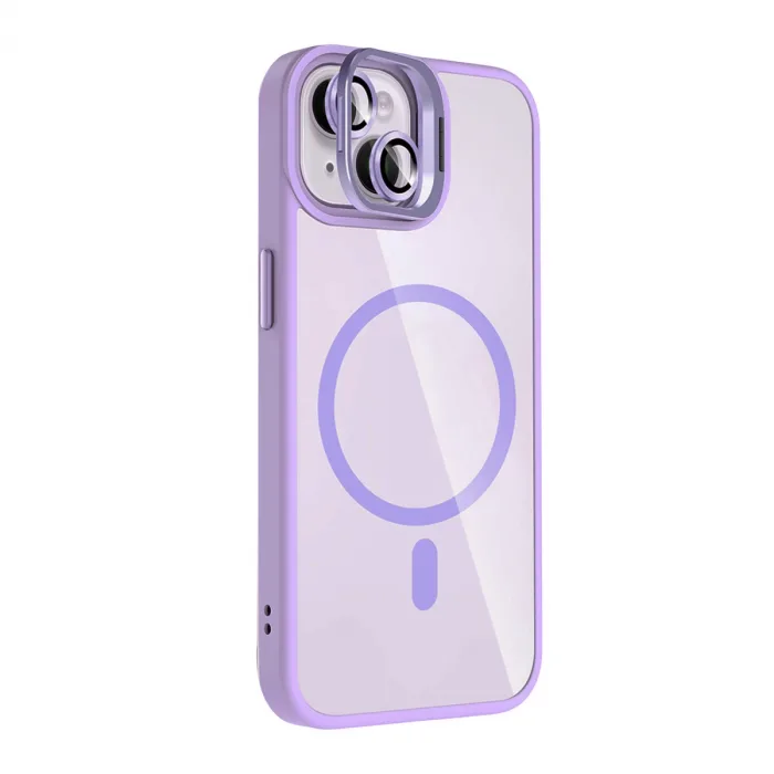 Joko Apple İphone 14 Remim Lensli Magsafe Standlı Kapak - Lila