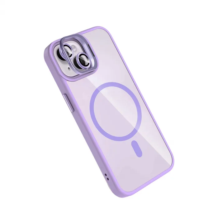 Joko Apple İphone 14 Remim Lensli Magsafe Standlı Kapak - Lila
