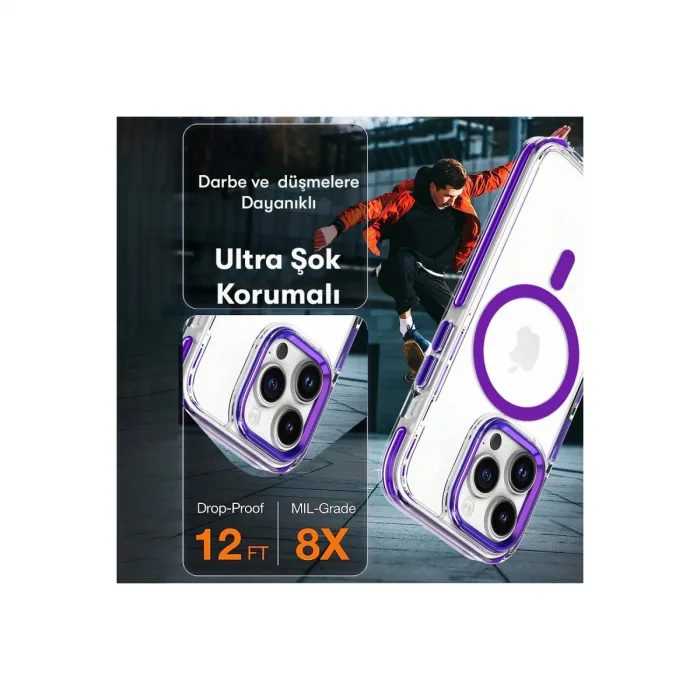 Joko  iPhone 15 Pro Max Bella Magsafe Kapak - Derin Mor
