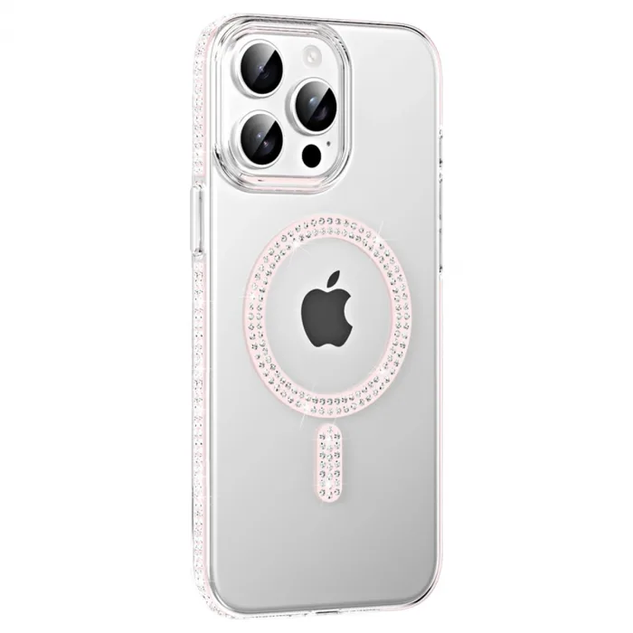 Joko Apple İphone 15 Pro Move Taşlı Magsafe Kapak - Gümüş