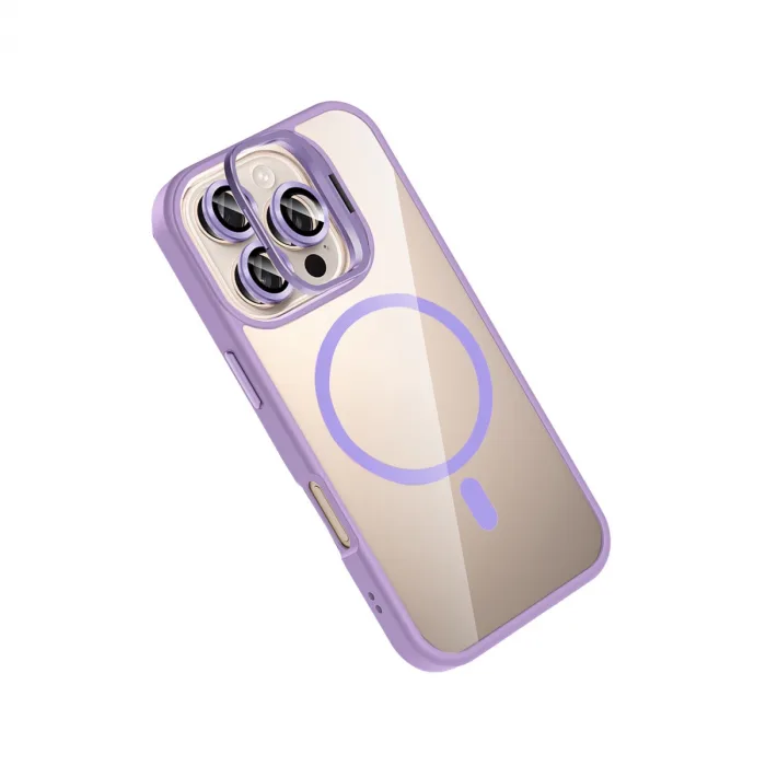 Joko Apple İphone 16 Pro Remim Lensli Magsafe Standlı Kapak - Lila