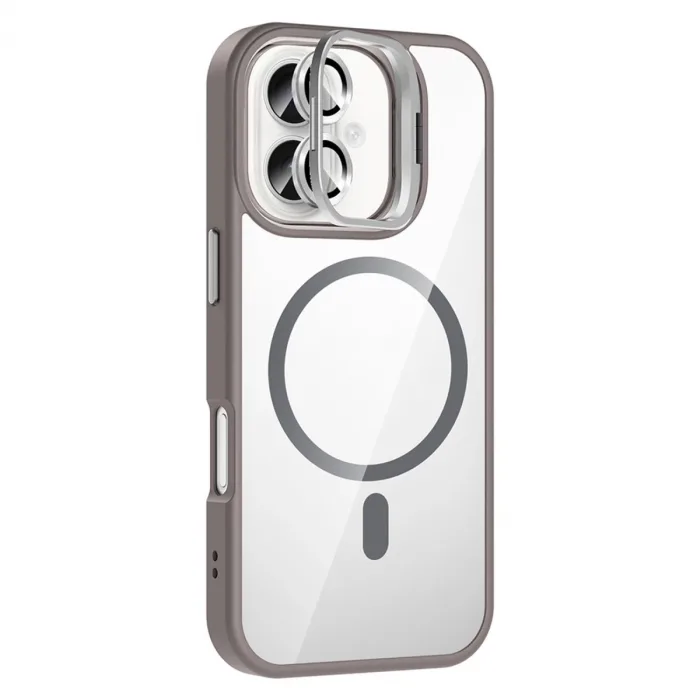 Joko Apple İphone 16 Remim Lensli Magsafe Standlı Kapak - Titan Gri
