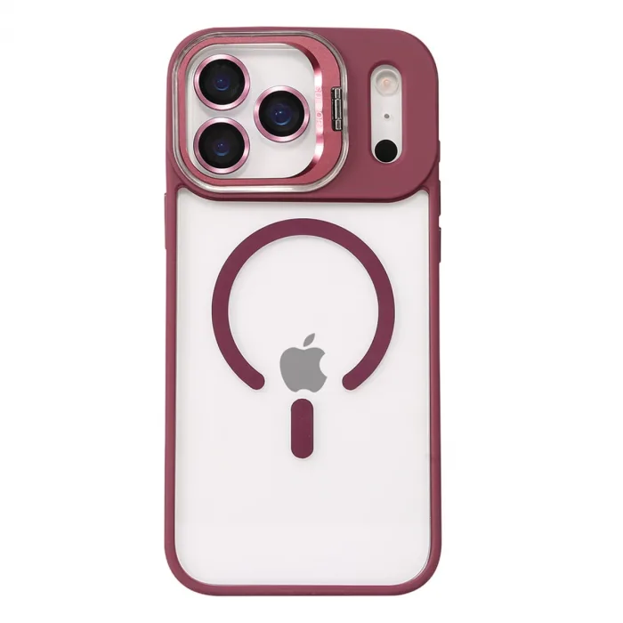 Joko  İphone 17 Pro Max Remim Lensli Magsafe Standlı Kapak - Bordo