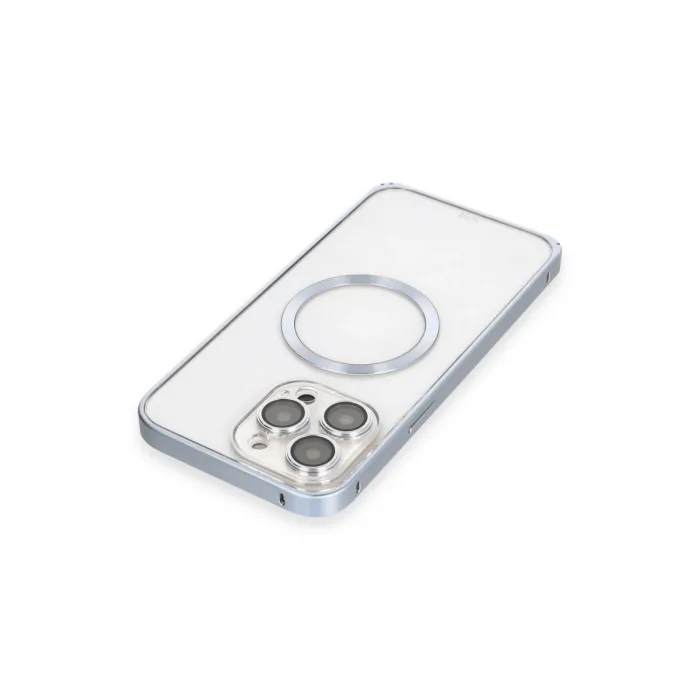 Joko İphone 13 Pro Max Kılıf Metal Bumper Magneticsafe Kapak - Sierra Blue