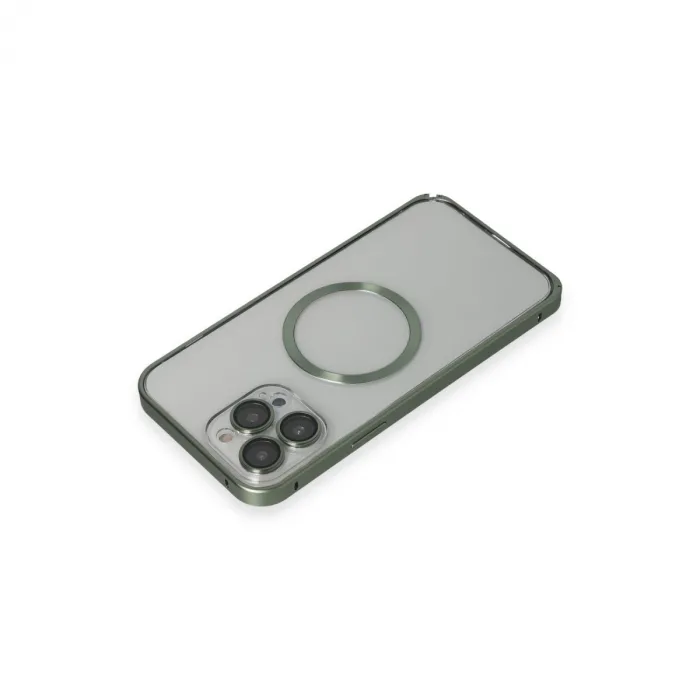 Joko İphone 13 Pro Max Metal Bumper Magneticsafe Kapak - Yeşil