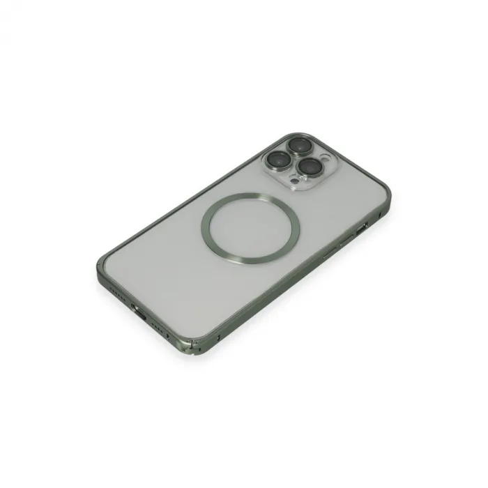 Joko İphone 13 Pro Max Metal Bumper Magneticsafe Kapak - Yeşil