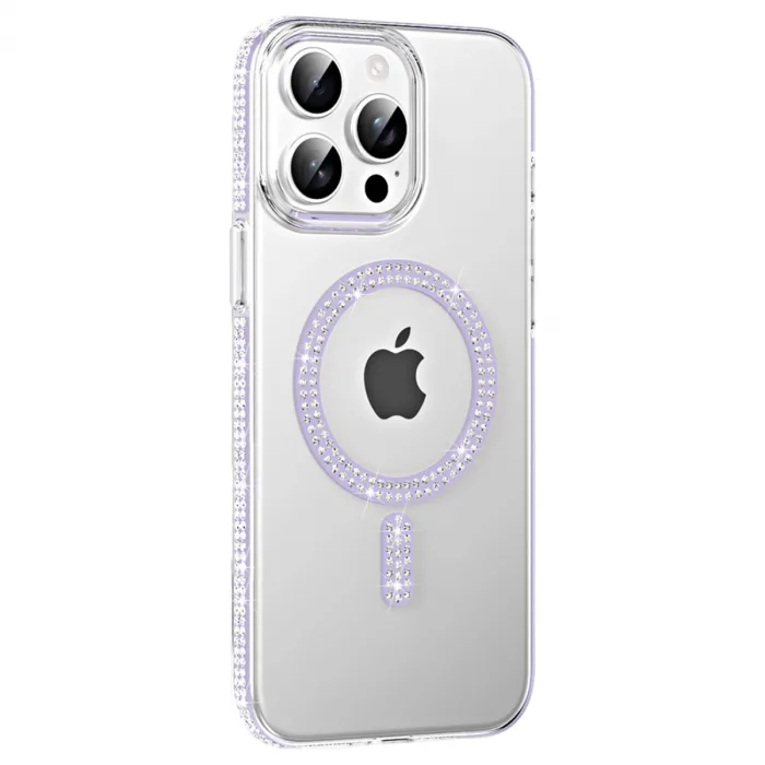 Joko  İphone 14 Pro Max Move Taşlı Magsafe Kapak - Lila