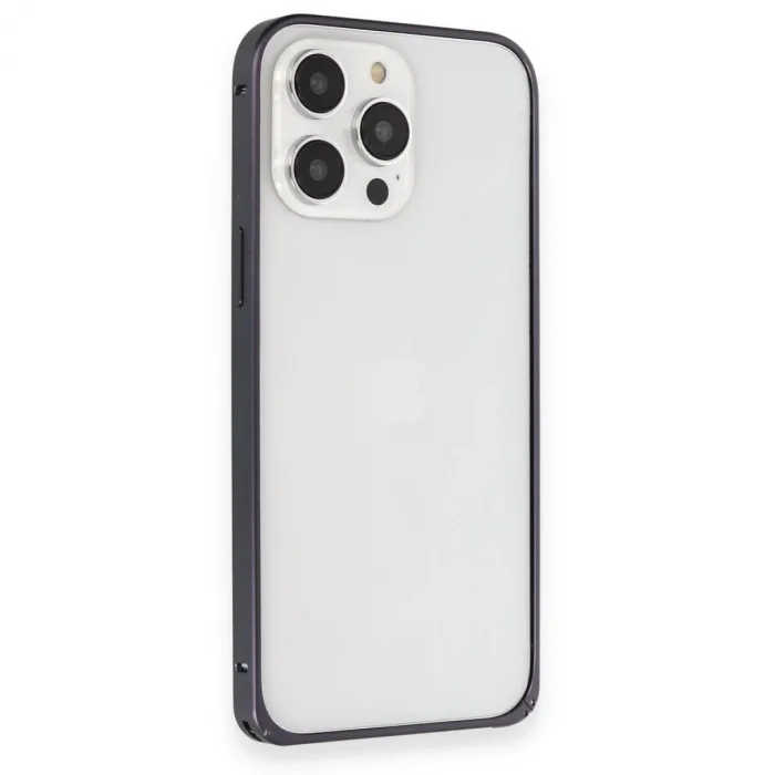 Joko İphone 15 Pro Kılıf Metal Bumper Magneticsafe Kapak - Lacivert