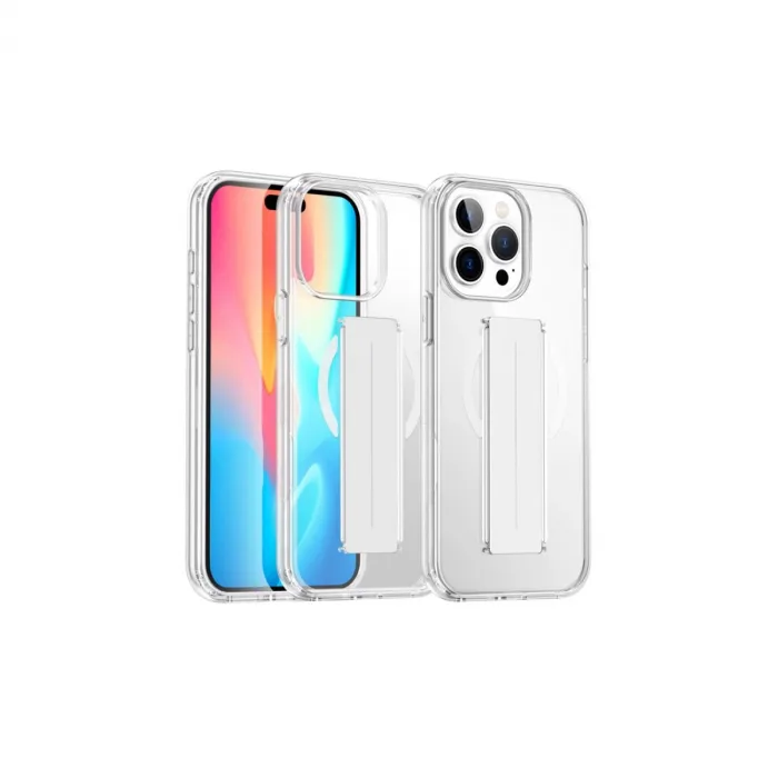 Joko  İphone 15 Pro Max Kılıf Alfa Magsafe Standlı Kapak - Şeffaf