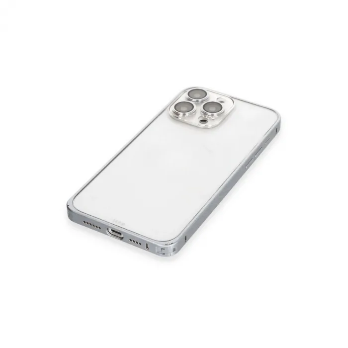 Joko  İphone 15 Pro Max Metal Bumper Mat Kapak - Gri