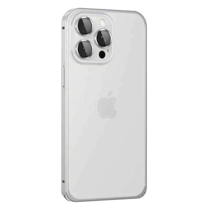 Joko  İphone 15 Pro Max Metal Bumper Mat Kapak - Gümüş