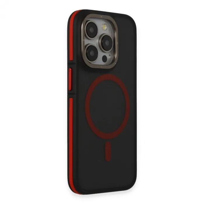 Joko  İphone 15 Pro Max Rocky Magsafe Kapak - Siyah-kırmızı