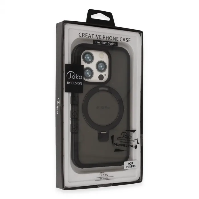 Joko İphone 15 Pro Max Zorda Airbag Magsafe Standlı Kapak - Titan Gri