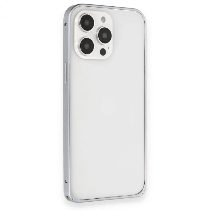 Joko  İphone 15 Pro Metal Bumper Mat Kapak - Gri