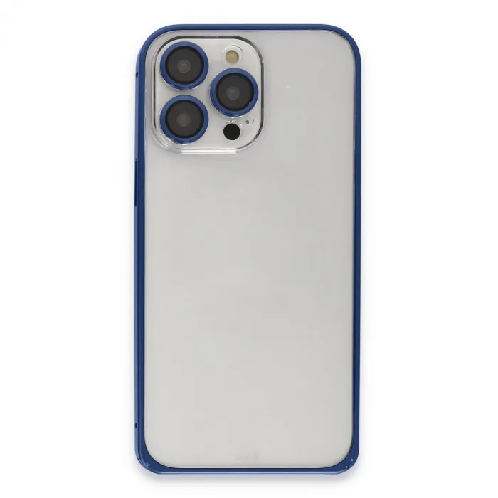 Joko  İphone 15 Pro Metal Bumper Mat Kapak - Lacivert