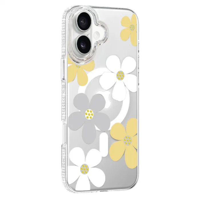 Joko  İphone 16 Floral Magsafe Kapak - Sarı