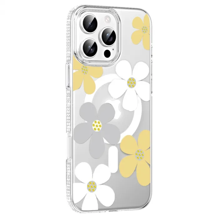 Joko  iPhone 16 Pro Floral Magsafe Kapak - Sarı