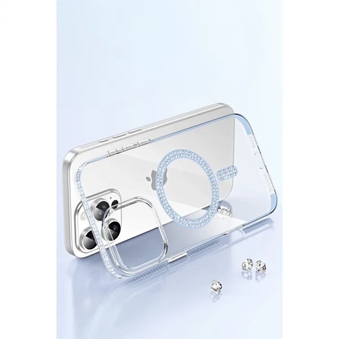 Joko  iPhone 16 Pro Max Move Taşlı Magsafe Kapak - Mavi