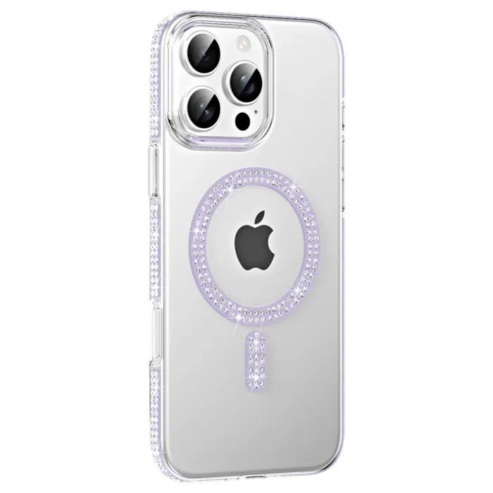 Joko  İphone 16 Pro Move Taşlı Magsafe Kapak - Lila