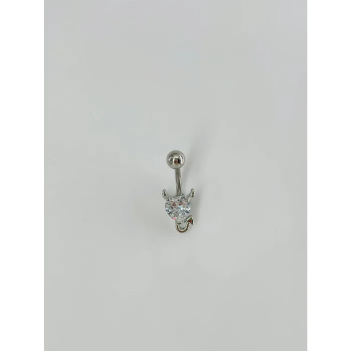 Kalp Detaylı Göbek Piercing - Pg0065