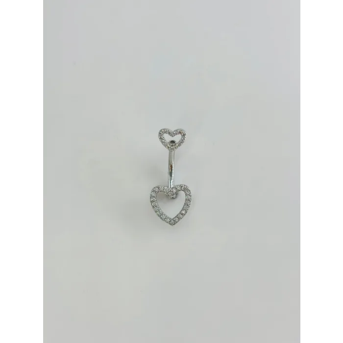 Kalp Detaylı Göbek Piercing - Pg0135