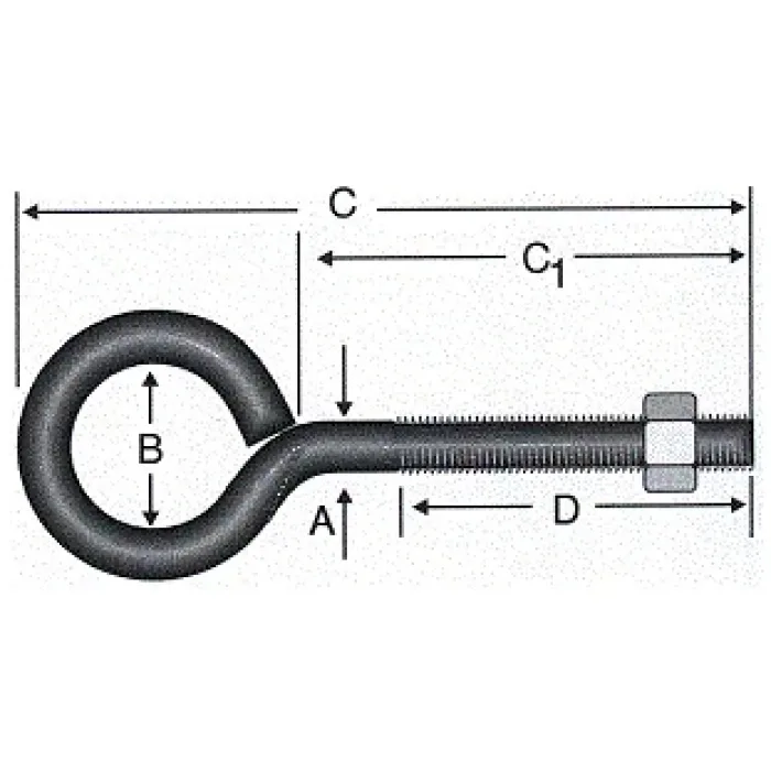 Kapalı Metrik Kanca M5 / 21x80 - 100 Adet